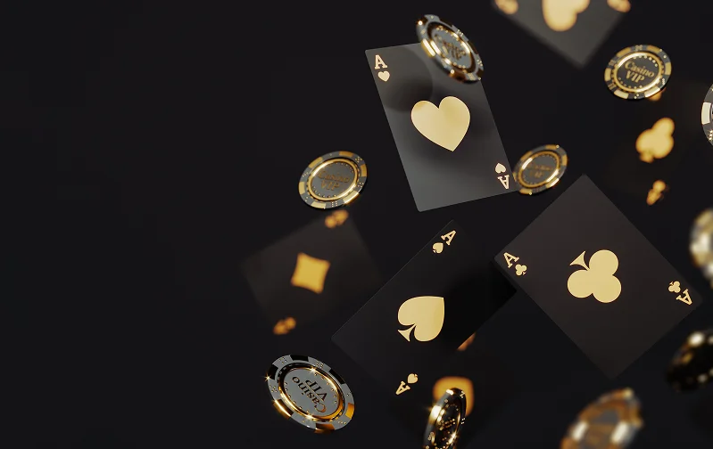 Elegant woman holding casino chips